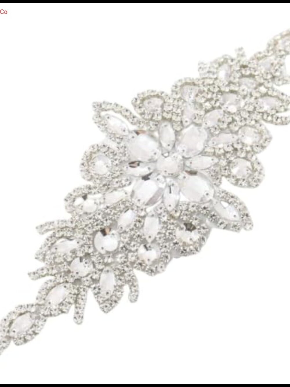 Rhinestone Pearl Crystal Wedding Sash Belt Bead Trim Bridal Gown Applique